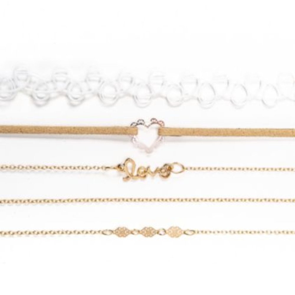 NIB 5 Piece Choker Necklace Set